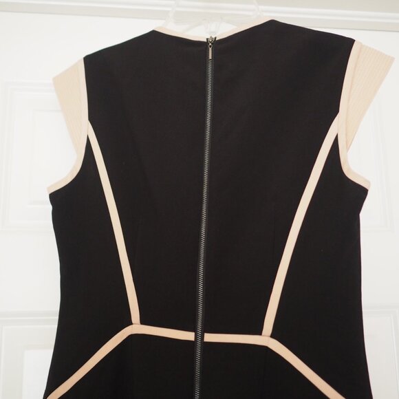 Rebecca Taylor Black and Peach Pink Business Midi Formal Business Dress Size 4 - Picture 7 of 14